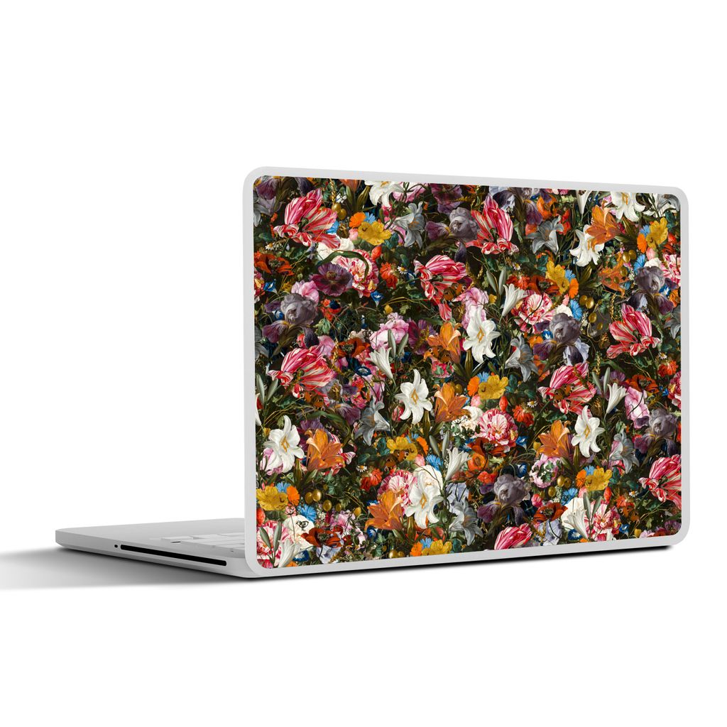 MuchoWow Laptop Aufkleber Sticker Cover Blumen - Schmetterling - Design - Kunst - Abstrakt - Malerei - Alte Meister 25x18 cm - Laptop-Deko