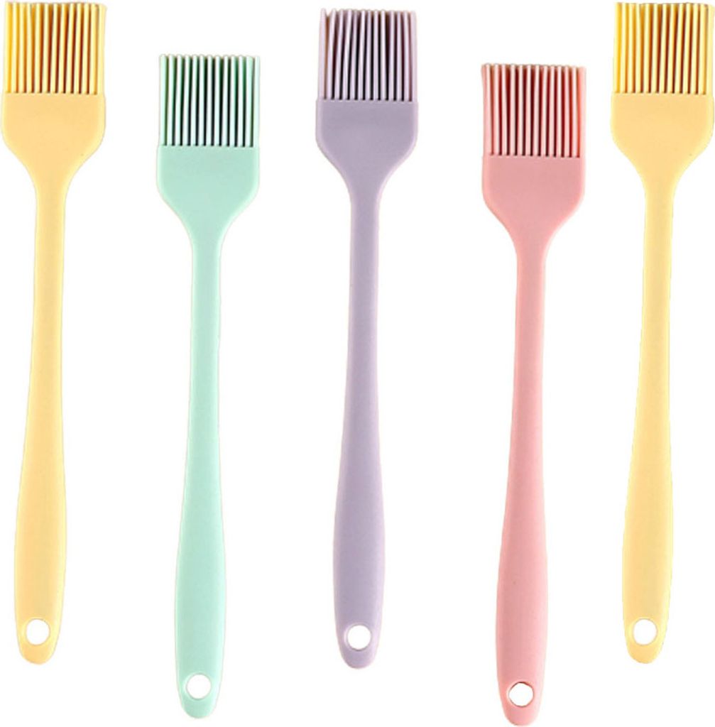 5er-Pack 21 Cm Backpinsel Aus Silikon Zum Backen, Kochen, Grillen, Aufstreichen, Öl, Butter, Sauce