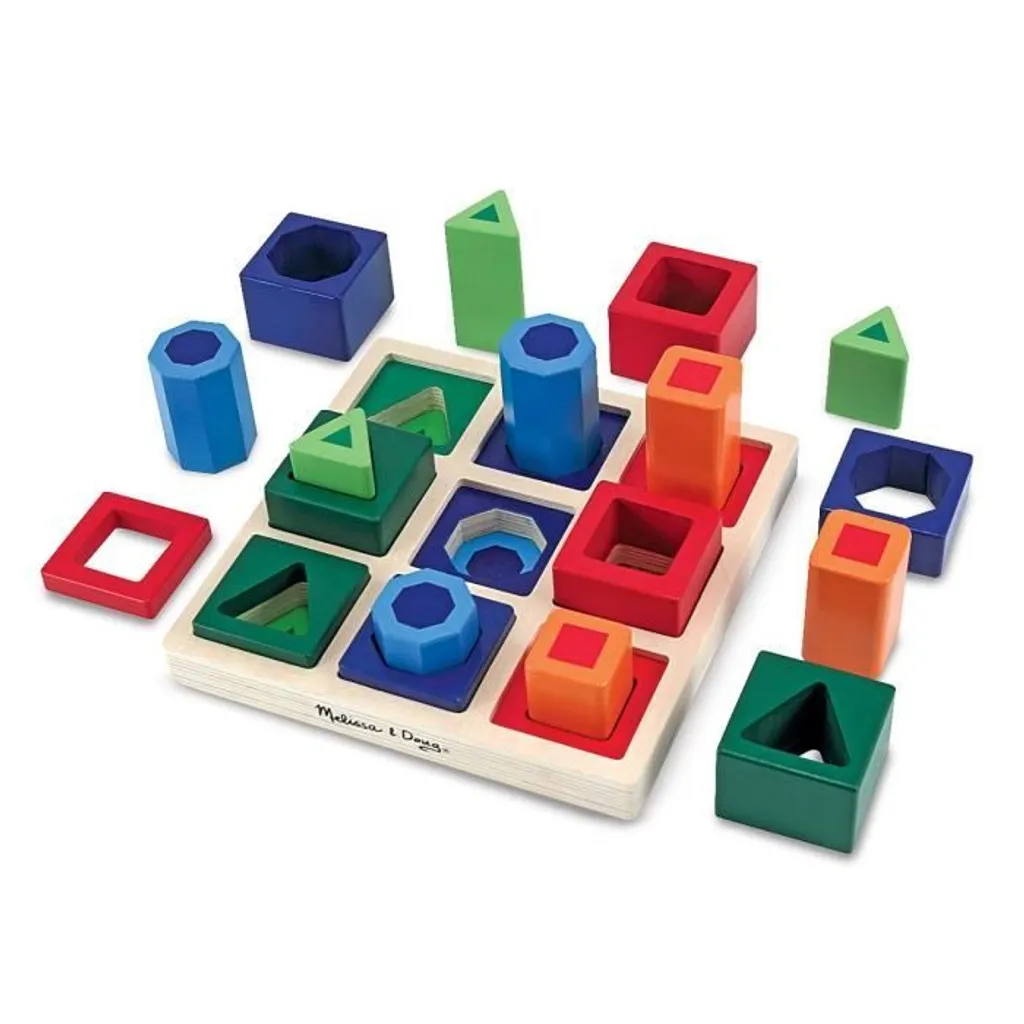Jeu de tri des formes avec 12 pièces géométriques pour éveil sensoriel