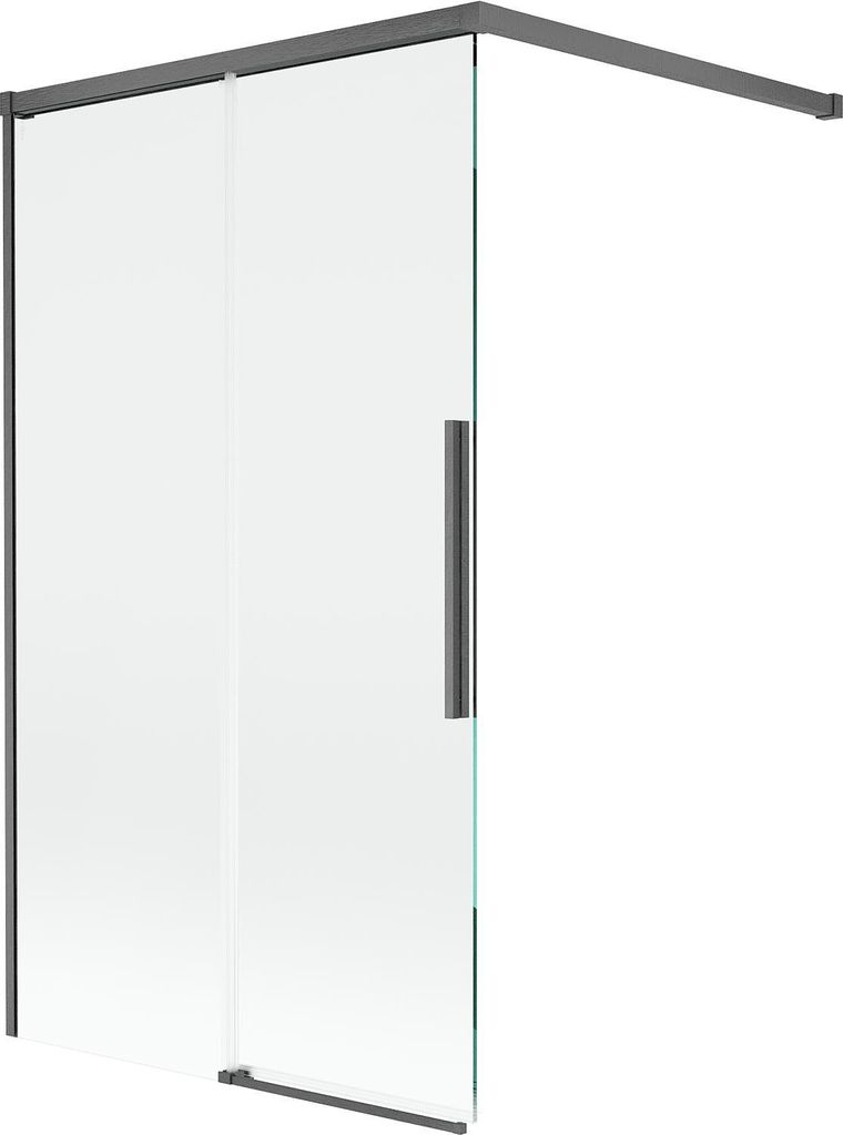 Mexen Rox Duschwand 2-flügelig verschiebbar 100 x 150 cm, transparent, gun gray gebürstet - 8C9-100-003-66-00