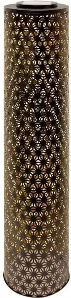 Lampe solaire GARDEN ID Column Or et Noir Ø20 H80 cm Batterie LI-ION