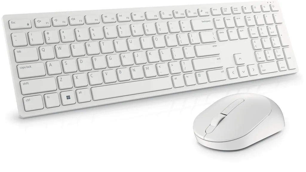 Pack Clavier Souris Sans Fil Dell KM5221W Pro Blanc pour Télétravail