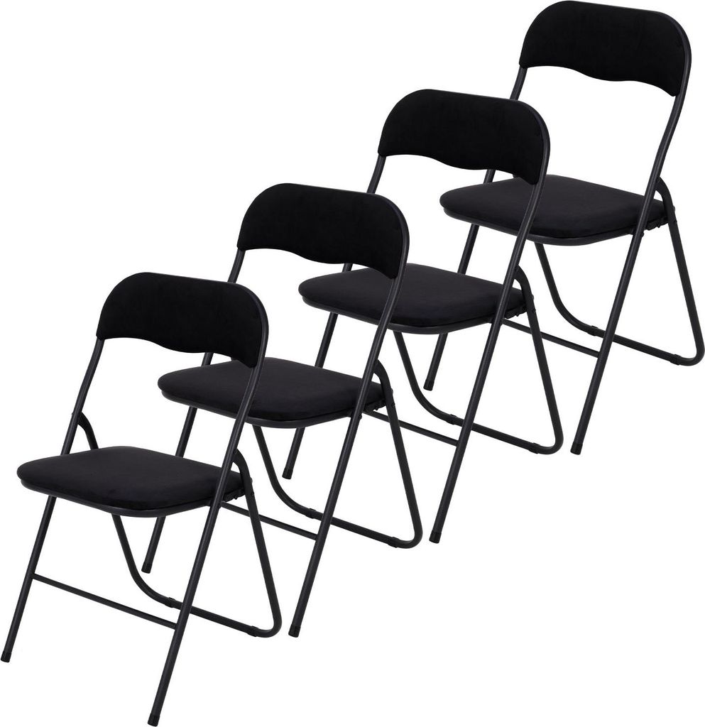 Infinity Goods Klappstühle – 4er-Set – Klappstühle – Samt – Esszimmerstühle – Klappstühle – 43 x 47