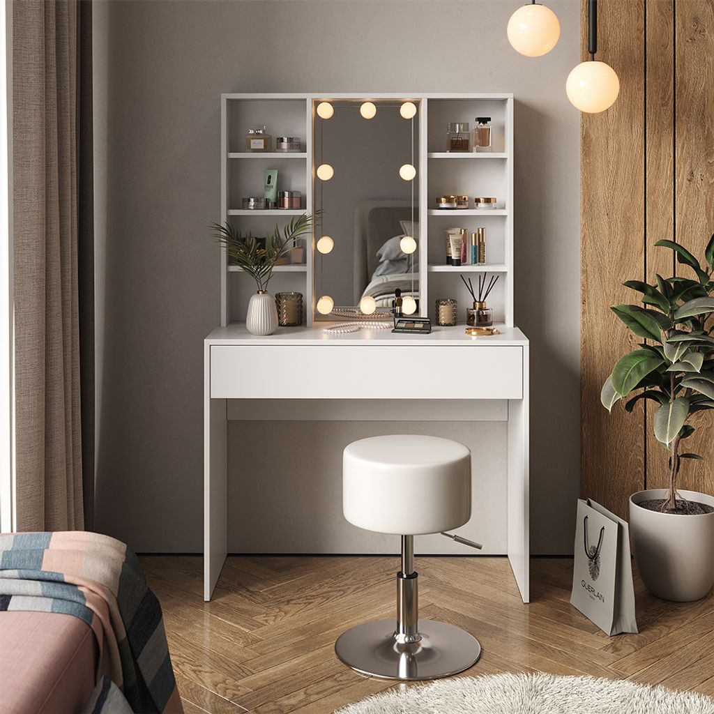 Schminktisch Vicco Alexa Weiß 93 cm mit Spiegel, Model 41309