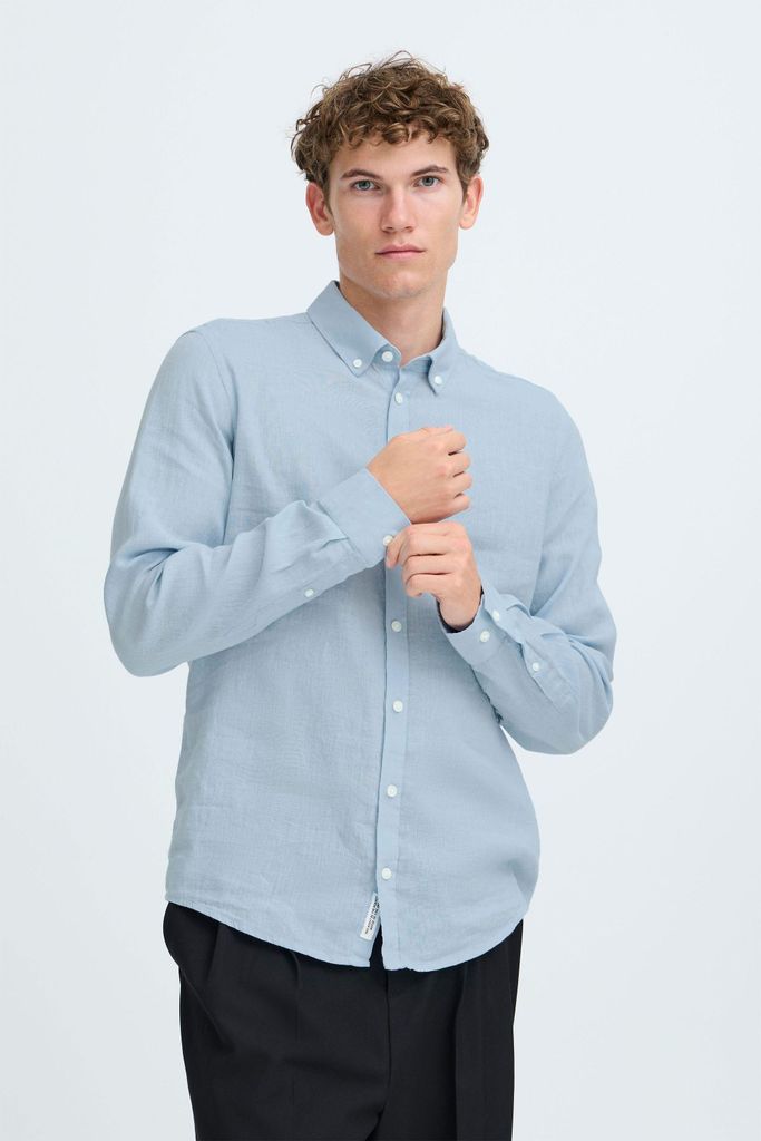 CASUAL FRIDAY CFAnton Herren Freizeithemd Hemd Basic Leinenhemd Button-Down-Kragen Regular Fit