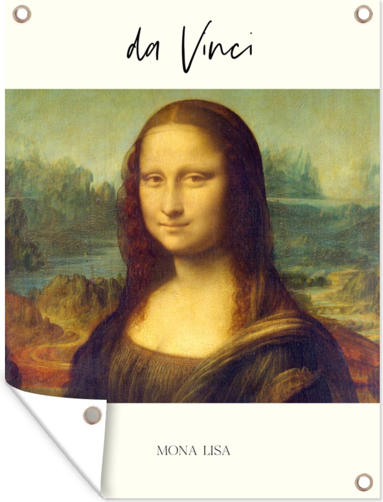 MuchoWow 30x40 cm Outdoor-Poster Gartendeko Sichtschutz Garten Poster für den Garten Mona Lisa - Leonardo da Vinci - Alte Meister