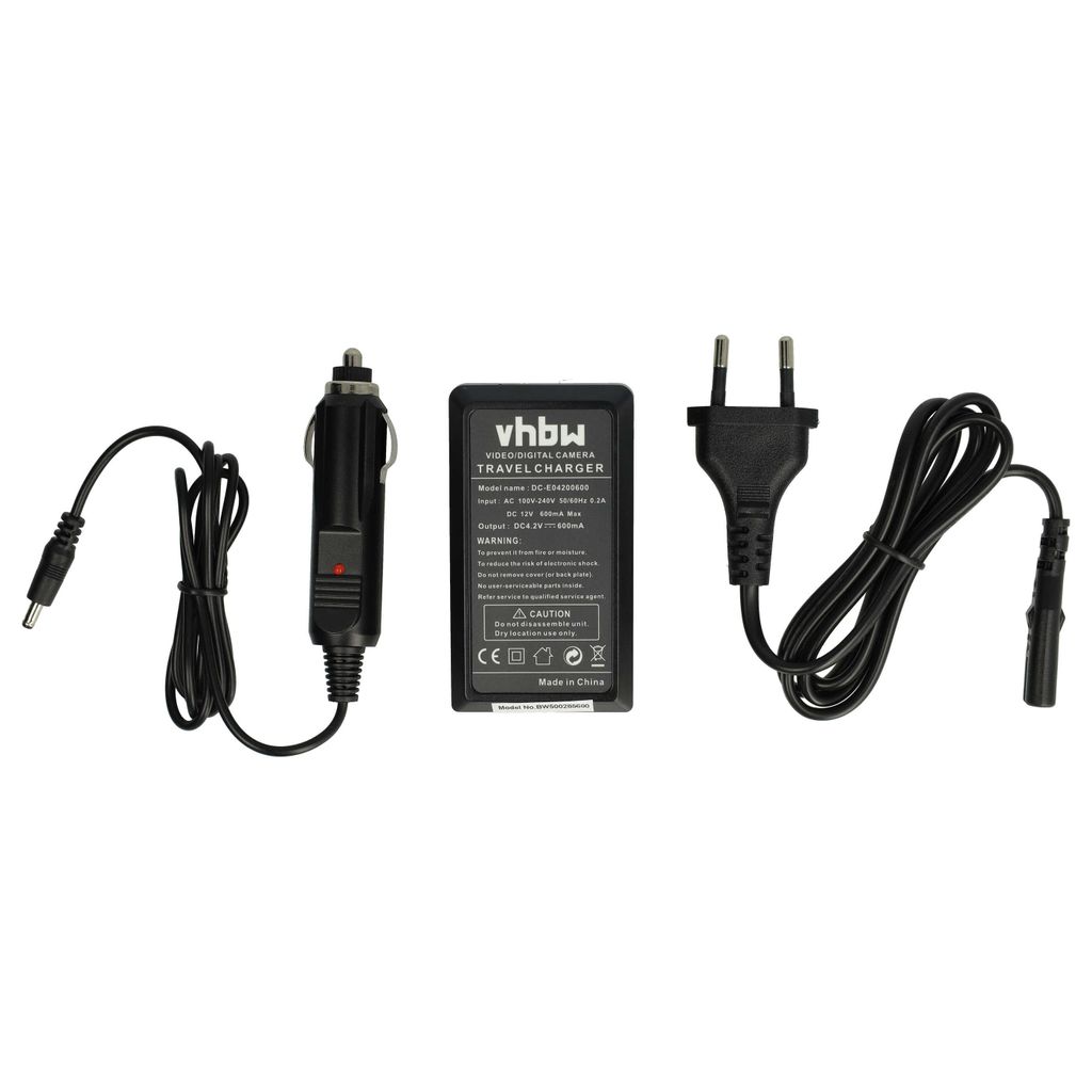 vhbw Ladegerät kompatibel mit Nikon Coolpix AW100s, AW100, B600, AW120s, AW110, AW120, AW130, A1000, A900 Kamera - Ladeschale, Kfz-Adapter Ladeanz...