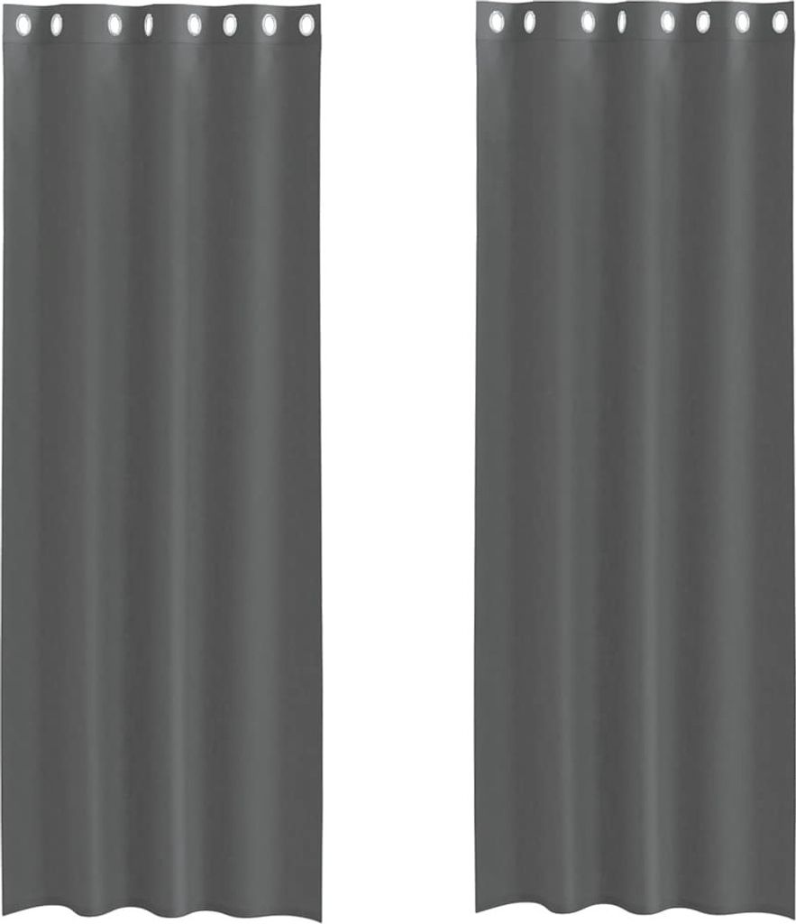 vidaXL Voile Vorhänge mit Ösen 2 Stk. Dunkelgrau 140x260 cm