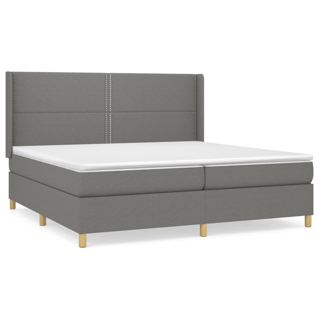 (Robust Möbel)Boxspringbett Modernes/Doppelbett - Polsterbett Erwachsene/r /Kind - mit Matratze Dunkelgrau 200x200cm Stoff - Klassische Betten...