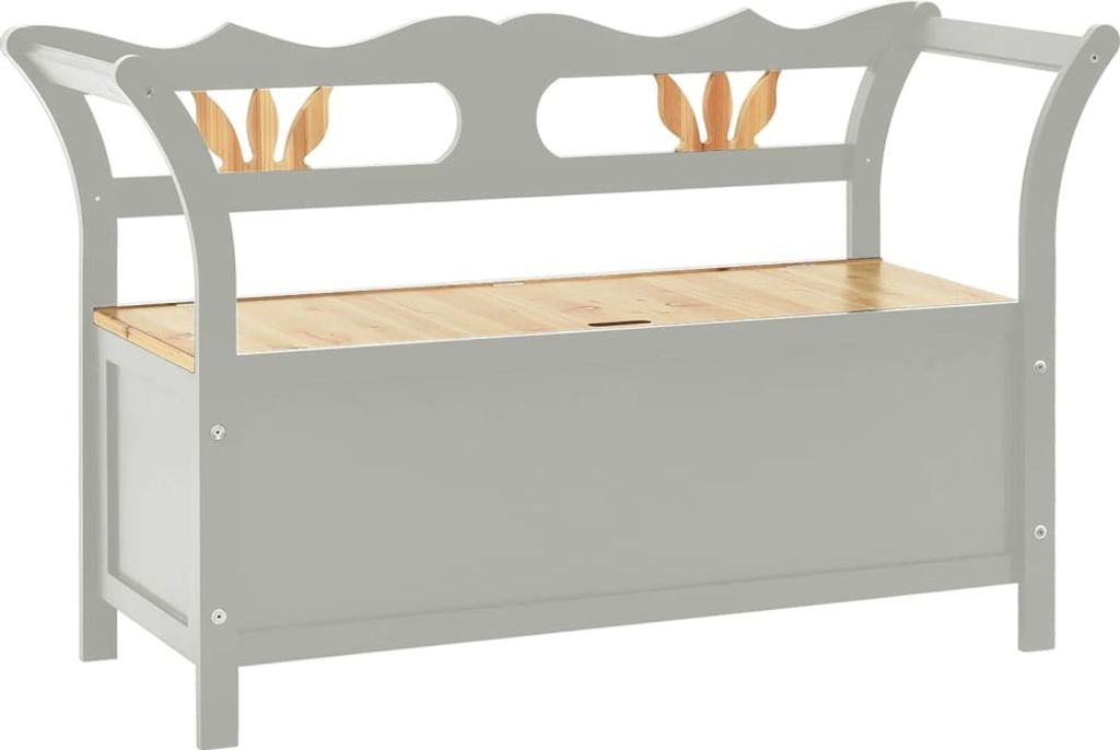 Sitzbank Grau 107x45x75,5 cm Massivholz Tanne