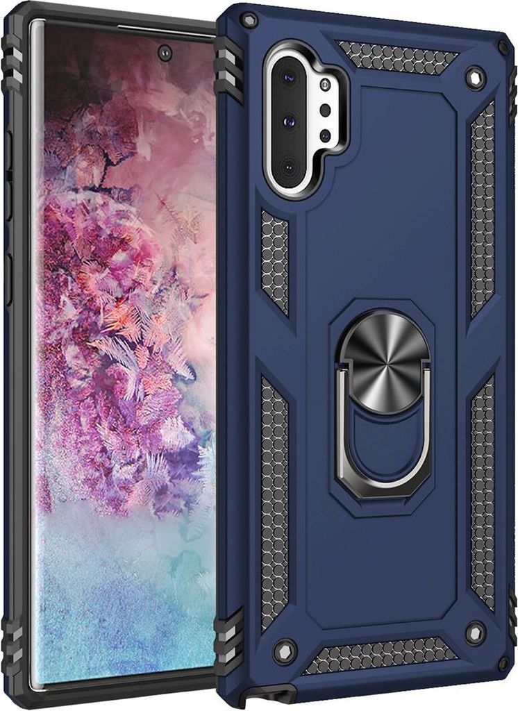 LaimTop Galaxy Note 10+ Hülle, Hybrid Robuste Rüstung Drehbarer Ring Halter Ständer Dual Layer Hard PC + TPU Stoßfest Schutzhülle für Samsung...