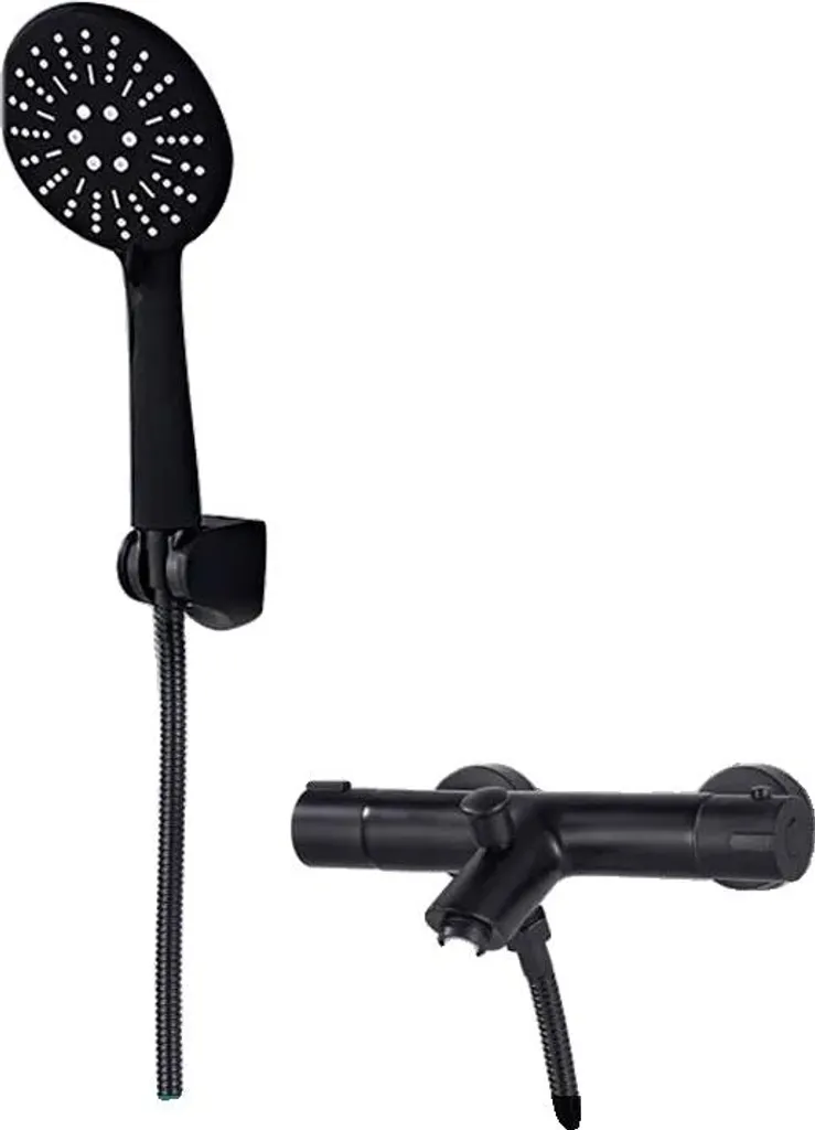 Miscelatore Vasca Nero Termostatico a Parete - Ottone Professionale