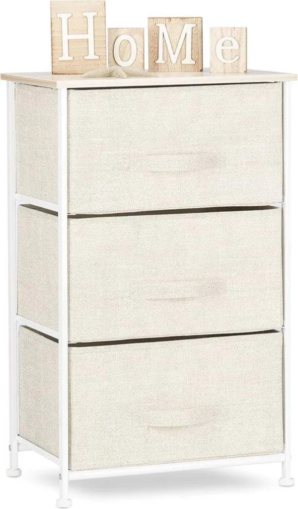 Organiseur de bureau et chambre à 3 tiroirs beige - Meuble gain de place
