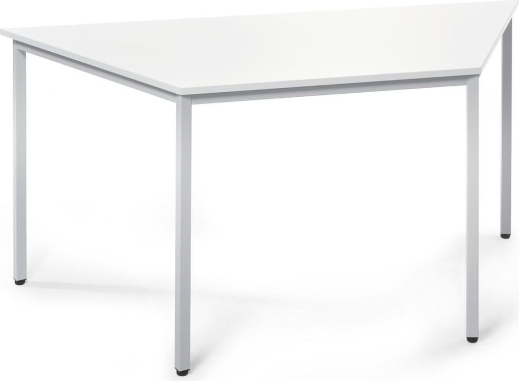 Konferenztisch 1600/ 800x720x690mm Platte weiß Gestell silber