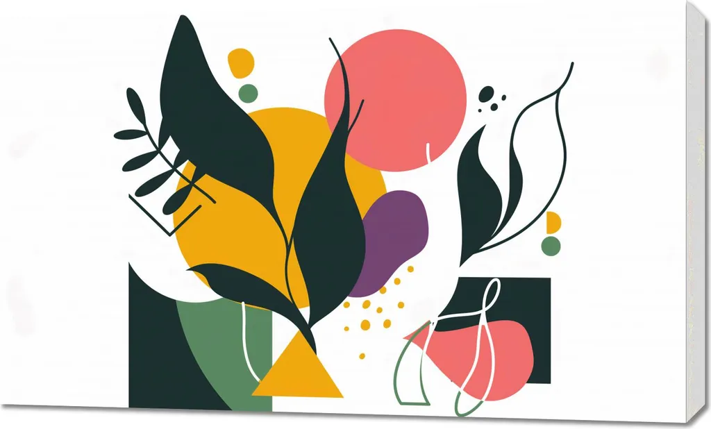 Image 100 x 60 cm Abstraction botanique colorée - Tableau Déco Murale