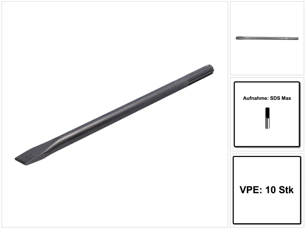 Burin plat Makita 25 x 400 mm SDS Max haute résistance - Pack 10 pces