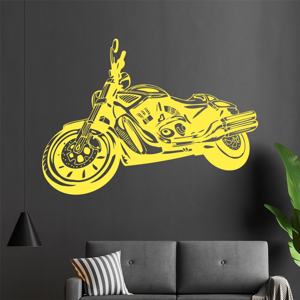 Motorrad Wandtattoo in 6 Größen - Wandaufkleber Wall Sticker - Dekoration, Küche, Wohnzimmer, Schlafzimmer, Badezimmer