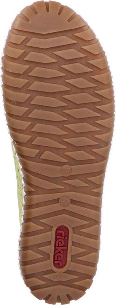 Rieker Damen Sneaker Leder Lochmuster leicht flexibel M2824, Größe:41 EU, Farbe:Grün