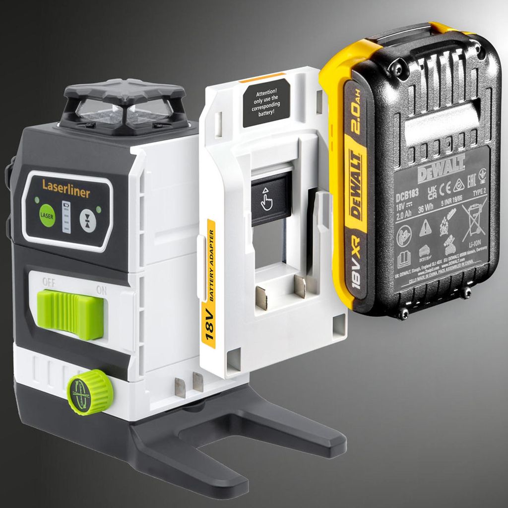 Laserliner Kreuzlinien-Laser Multi-18V-Serie + PowerAdapter DeWalt