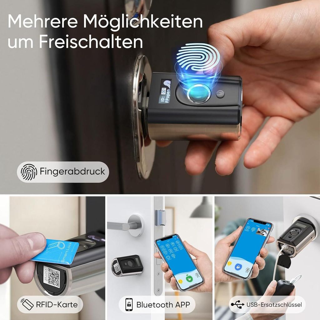 WELOCK Touch41 Smart Lock Fingerabdruck Türschloss Zylinder App RFID Alexa