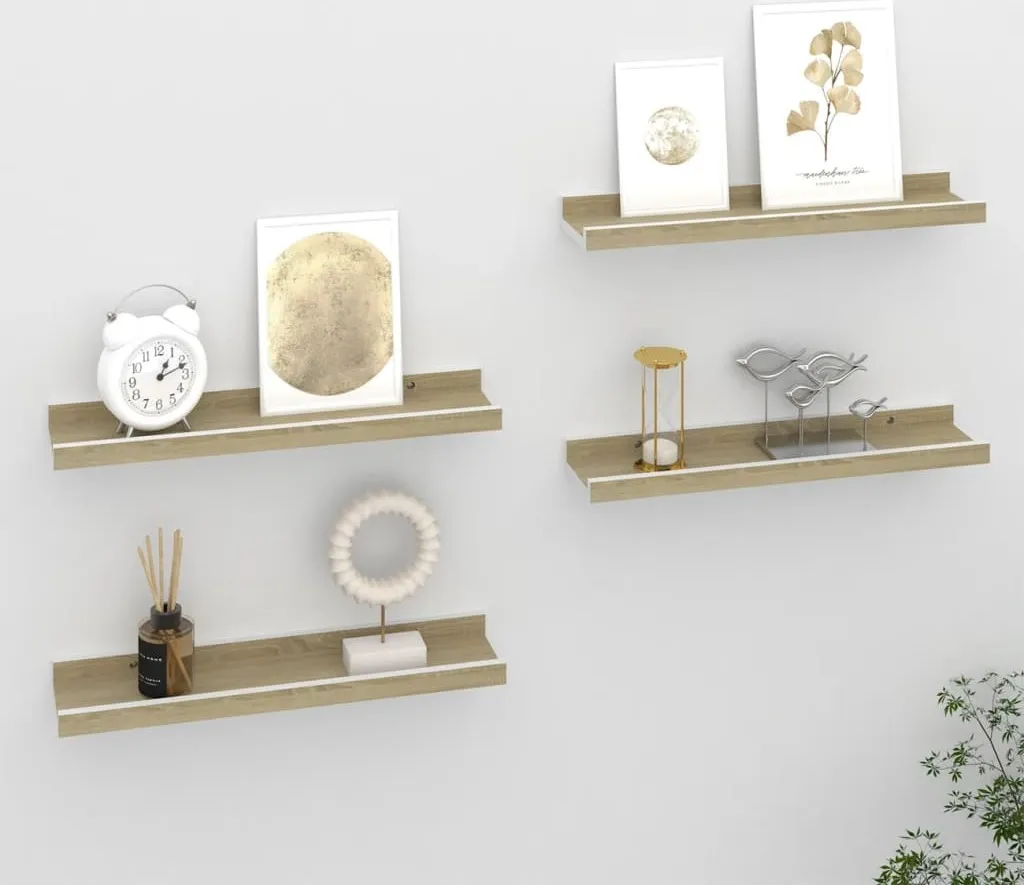Optimisation Espace Mural : Lot de 4 Étagères 40 cm pour Petits Objets