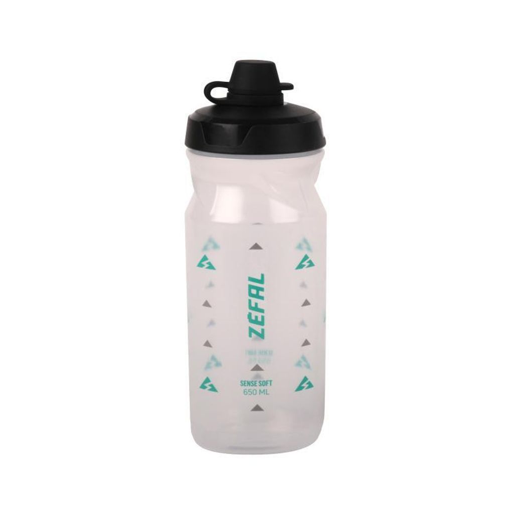 Zéfal Trinkflasche Sense Soft No-Mud Transparent 650 - sauberes Trinksystem m...