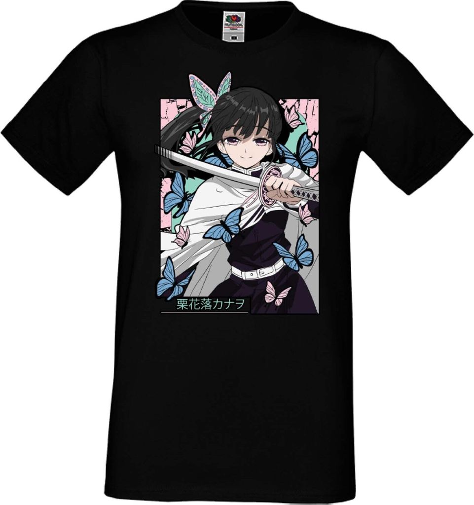 Herren T-Shirt Anime Manga Demon Anime Slayer Kanao Tsuyuri 01 Kanao, Man 3XL / Schwarz