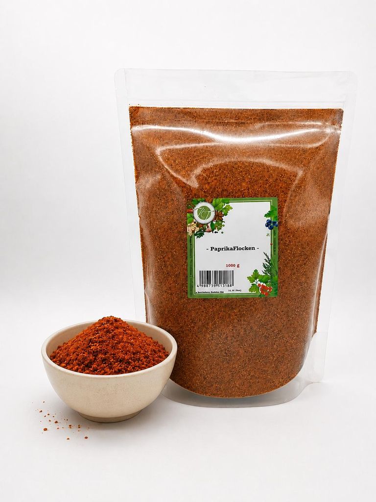K T 1000 g / 1 Kg Paprikaflocken sehr fein rot mild - 1A Produktbild 