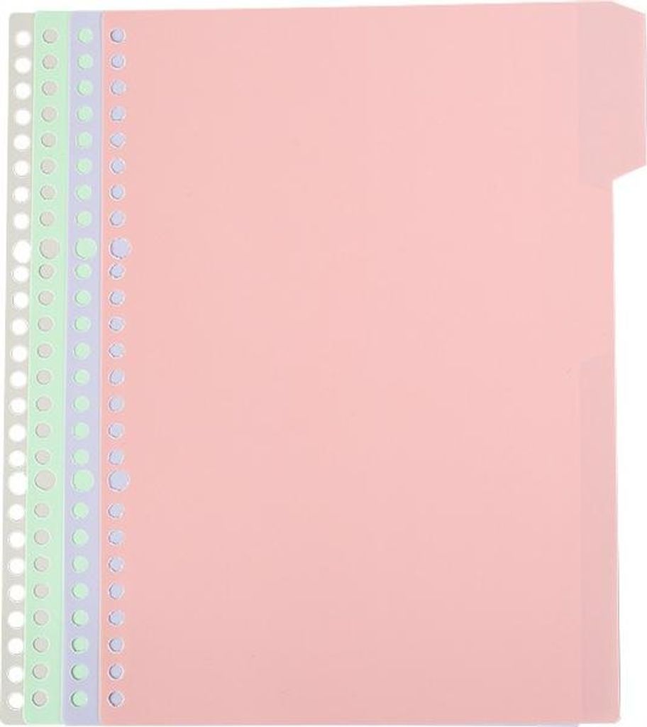 INF B5 Ordner Register Trennblätter - 4 Stück, PP Kunststoff, Farbige Index
