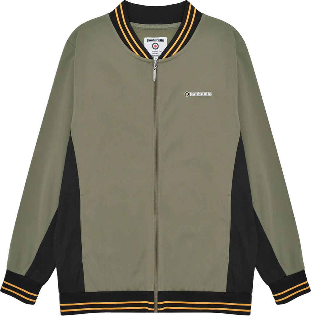 Lambretta - "Vintage" Trainingsjacke für Herren LB222 (XXL) (Khakigrün/Schwarz/Gold)