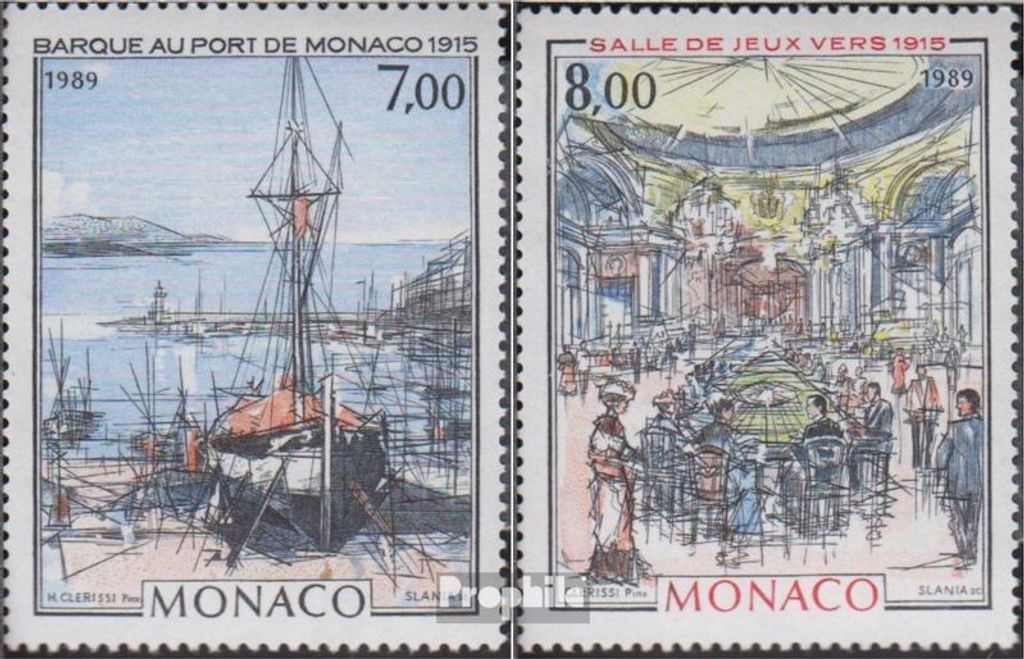 Briefmarken Monaco 1989 Mi 1934-1935 (kompl.Ausg.) Produktbild 