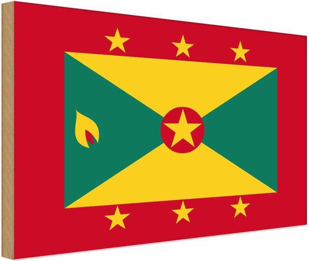 vianmo Holzschild 20x30 cm Grenadas Grenada Flagge Fahne Wappen