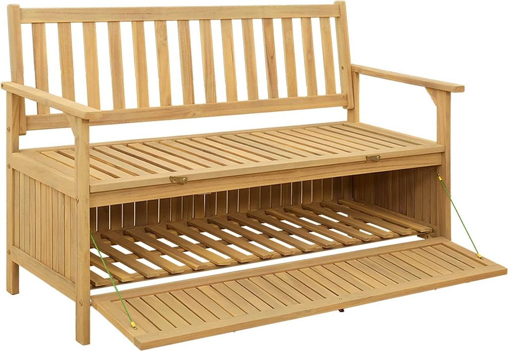 vidaXL Sitzbank mit Stauraum mit Tür 120 x 63 x 84 cm Massiv-Akazie
