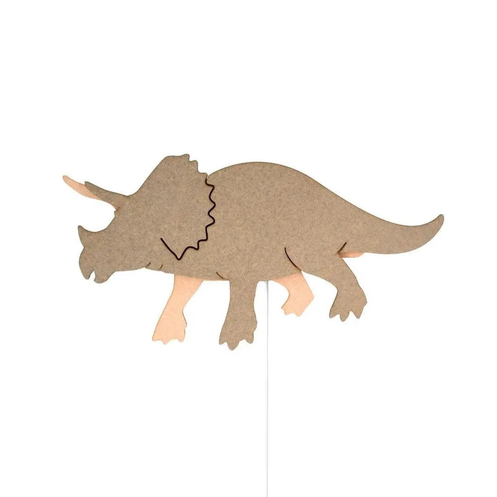 Triceratops Dino Wall Lamp Legno Naturale | Design Van Tjalle en Jasper
