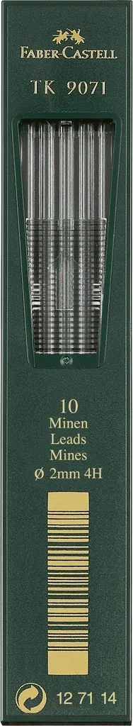 Faber-Castell Fallmine TK 9071 4H 2 mm Étui de 10 Mines Graphite