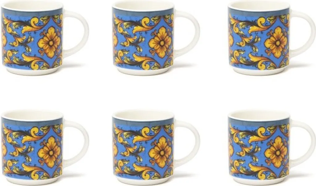 Set 6 Tazzine Porcellana Excelsa Trinacria 100ml - Ideali per Ospiti
