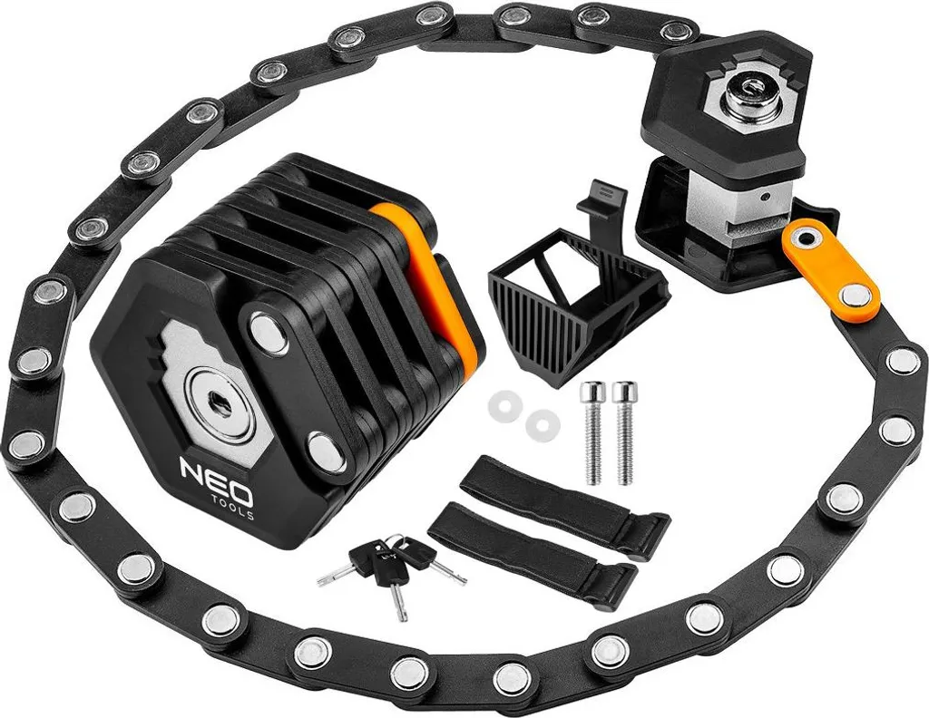 NEO TOOLS Cadenas de vélo pliant à clé haute sécurité antivol articulé