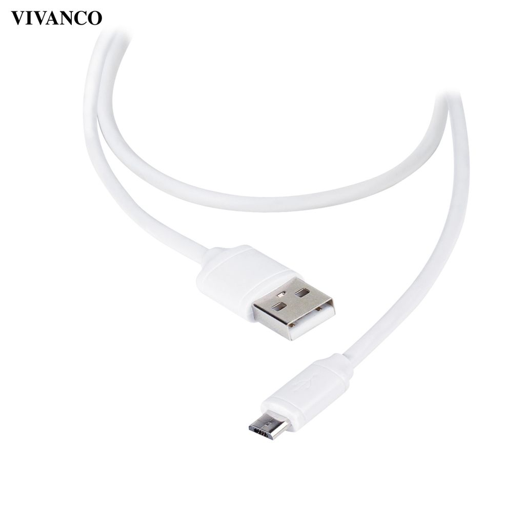 ViVanco™Data, 1,2 m, Micro-USB B, USB A, USB 2.0, Weiß Produktbild 