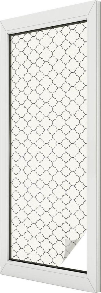 Buntglas Fensterfolie – 146x50 cm – Stained-Glass Design – blickdichte dekorative Sichtschutzfolie – selbstklebend, UV-Schutz – Schlichte...