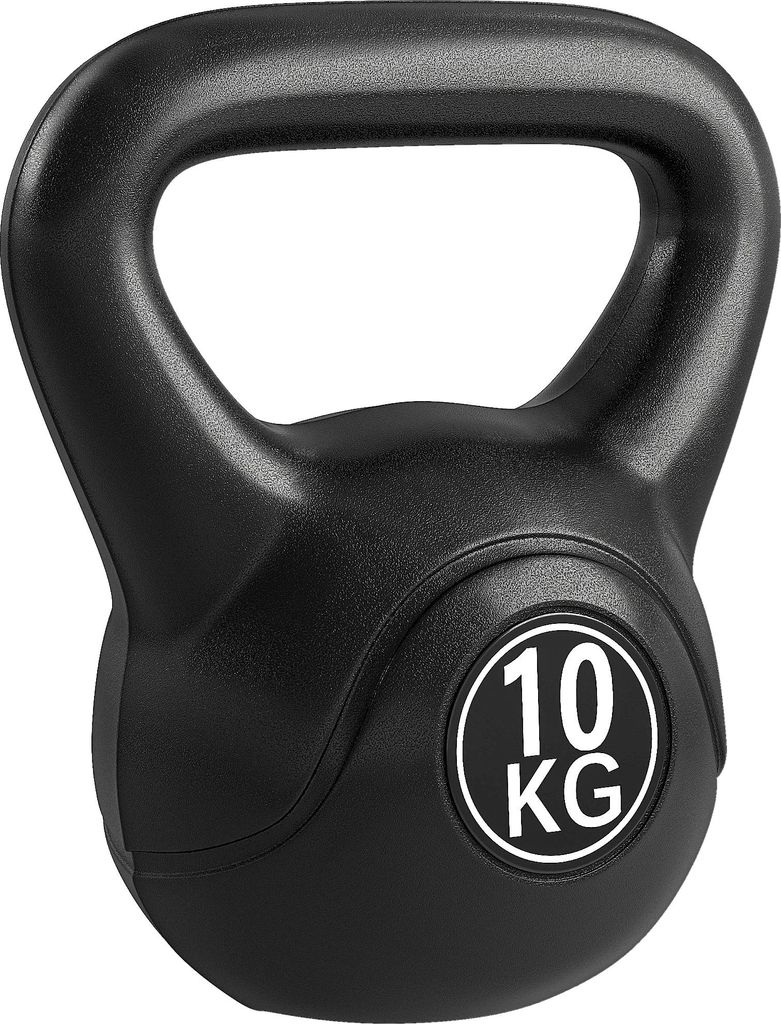 HOMCOM Kettlebell Kugelhantel 10 kg Gewicht-Hantel mit Sand befüllt Schwarz