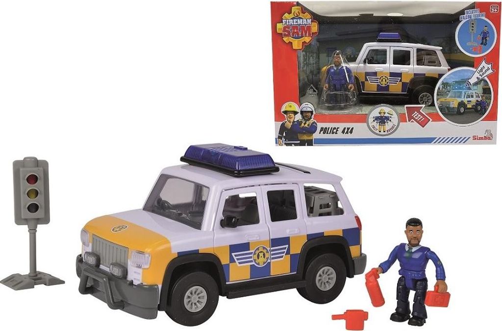 SIMBA Jeep della polizia Sam il pompiere con fichi 925-1096 Immagine del prodotto 