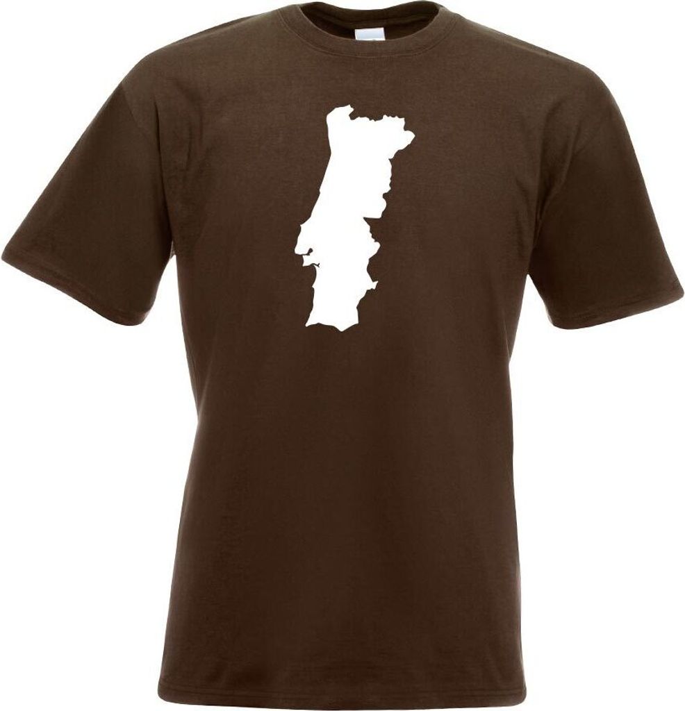 Kiwistar - T-Shirt - Chocolate - Portugal Umriss Kontur Herren Funshirt Bedruckt Design Sprüche Spruch Motive - mit Motiv Bedruckt - Funshirt Desi...