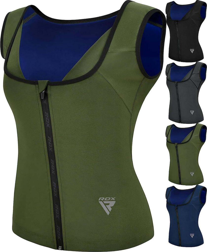 RDX Damen Saunaweste, wärmespeichernder Schweiß-Taillentrainer – REACH 100-er Body Shaper – Gewichtsverlust-Trimmer, heißes Korsett, Kompres...