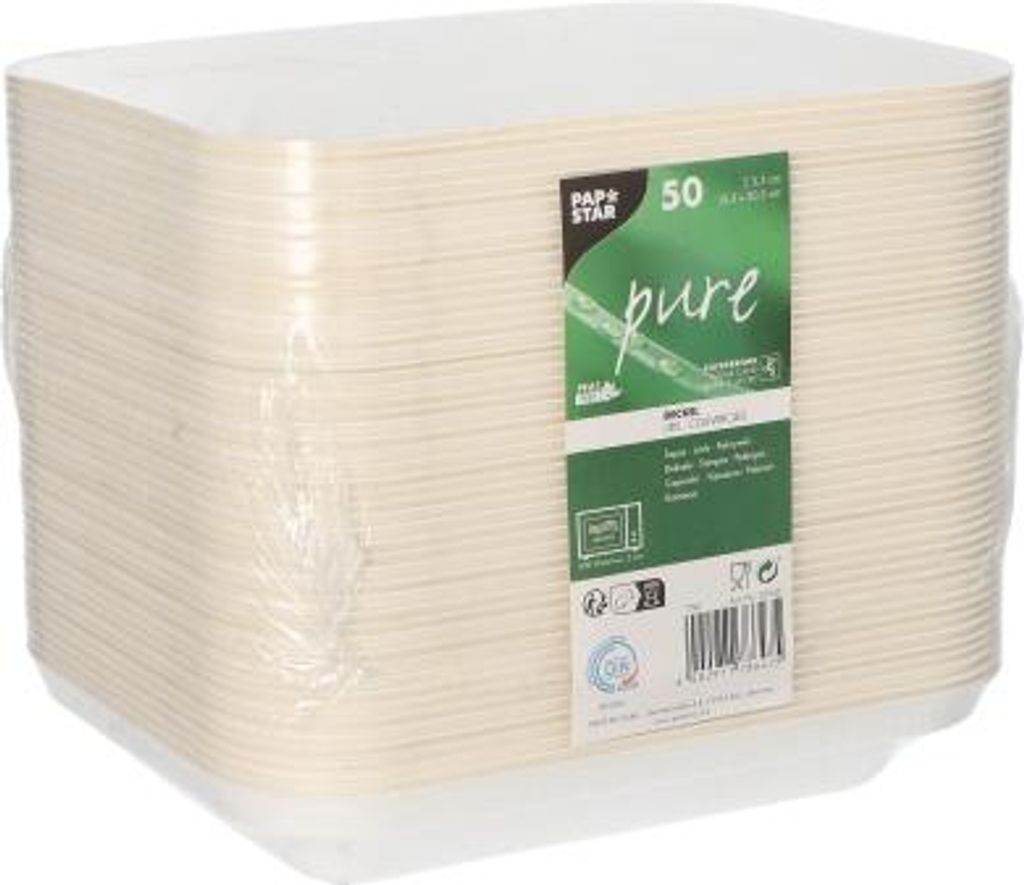 300 Deckel, Zuckerrohr "pure" 3,5 cm x 20,3 cm x 15,3 cm weiss