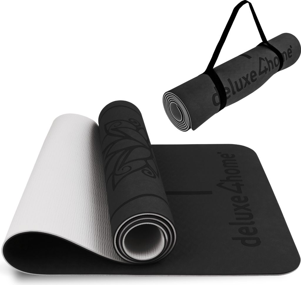 deluxe4home® Yogamatte Gymnastikmatte Schwarz I Fitness Produktbild 