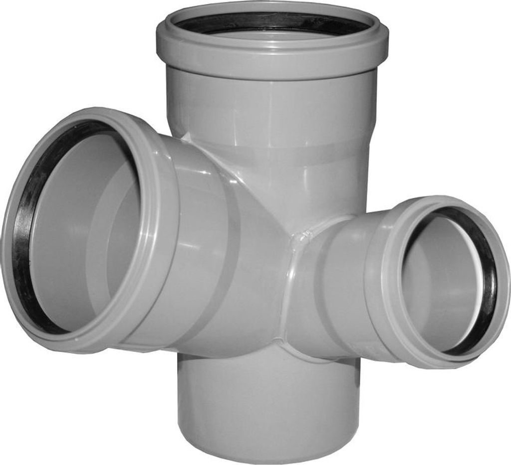 Eckabzweig für Fertighäuser, kurz, Osma HTEPK 67° DN 110 x 110 x 75 links, grau