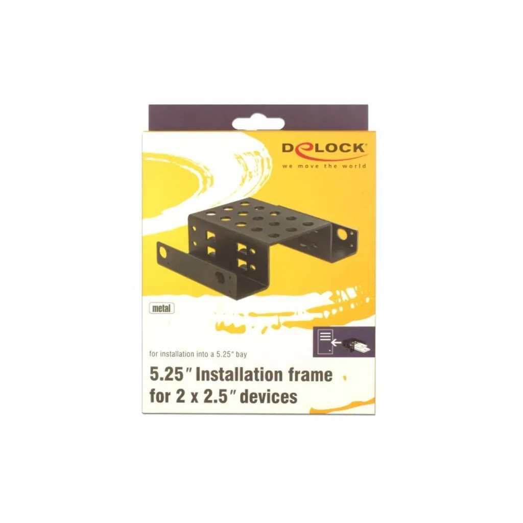 Supporto Delock Metallo Nero per 2 SSD 2.5 in 5.25 | Robusto e Semplice - 5