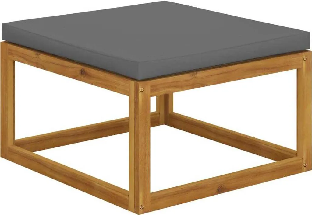 Poggiapiedi da Giardino in Acacia Massiccia Grigio Scuro | Resistente UV