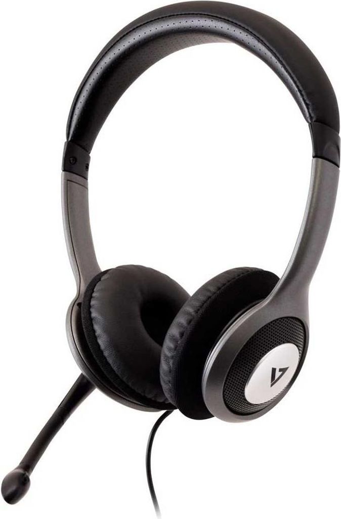 V7 HU521-2EP, Kabelgebunden, 20 - 20000 Hz, Büro/Callcenter, 172,5 g, Kopfhörer, Schwarz, Silber