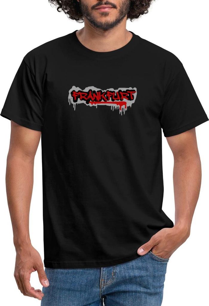 Spreadshirt Frankfurt Graffiti Stadion Urban Fußball Männer T-Shirt, 3XL, Schwarz